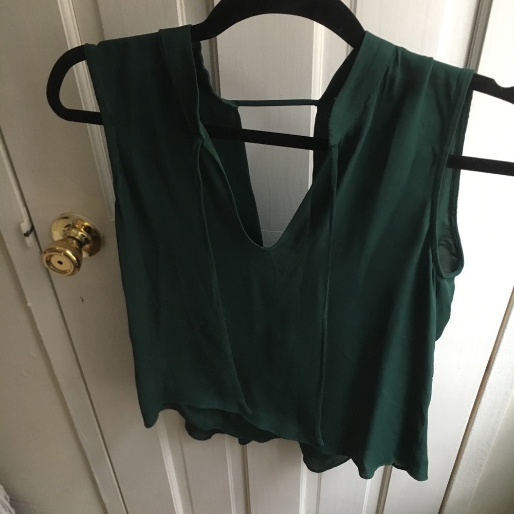 Parker open back silk top.